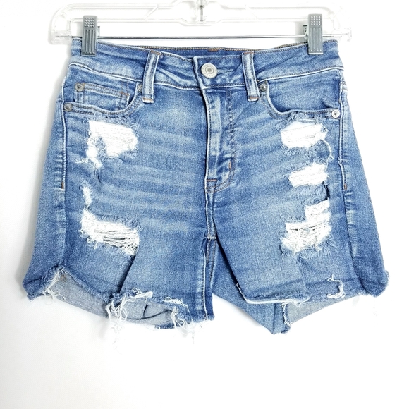 American eagle outfltters Women's Hi-Rise Shortie Next Level Stretch sz 0 - Picture 1 of 9